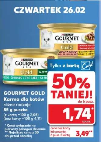 Karma dla kotów różne rodzaje 85g puszka