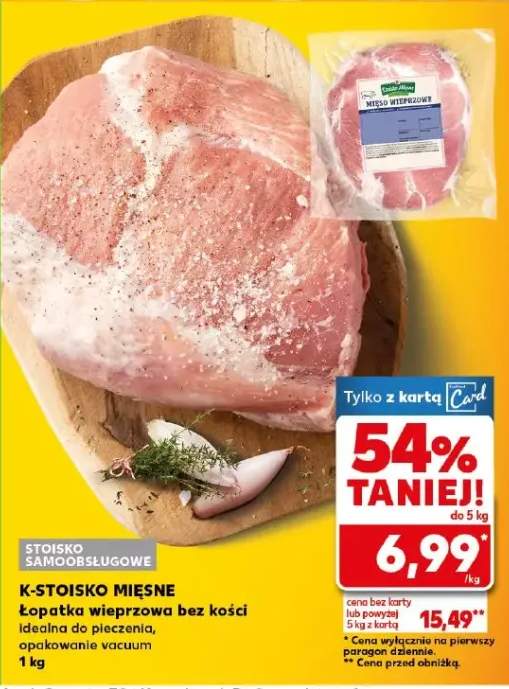 Łopatka wieprzowa bez kości idealna do pieczenia opakowanie vacuum