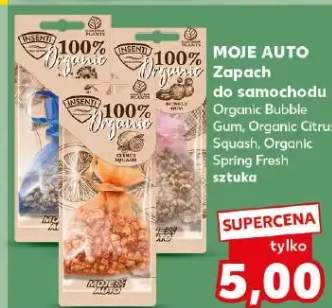 Zapach do samochodu Organic Bubble Gum, Organic Citrus Squash, Organic Spring Fresh