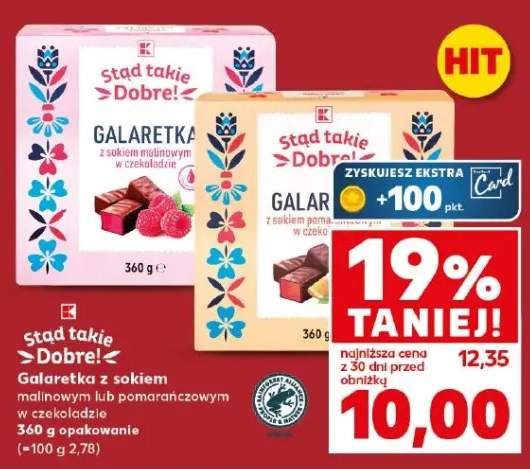 Galaretka z sokiem malinowym lub pomarańczowym w czekoladzie