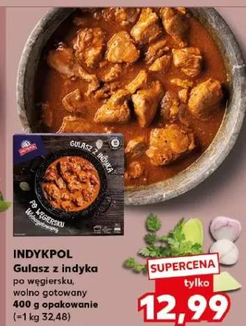 Gulasz z indyka po węgiersku, wolno gotowany