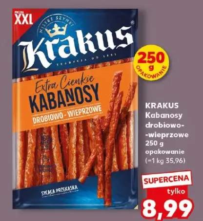 Kabanosy drobiowo-wieprzowe Extra Cienkie