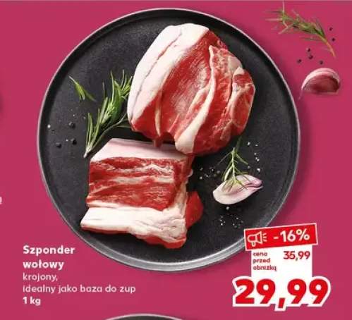 Szponder wołowy krojony, idealny jako baza do zup