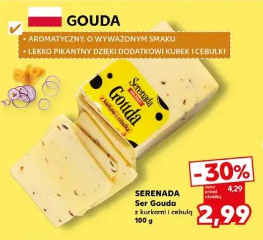 Ser Gouda z kurkami i cebulą