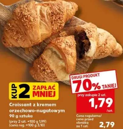 Croissant z kremem orzechowo-nugatowym