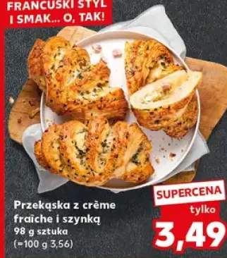 Przekąska z crème fraîche i szynką
