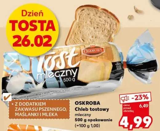 Chleb tostowy mleczny 500g opakowanie