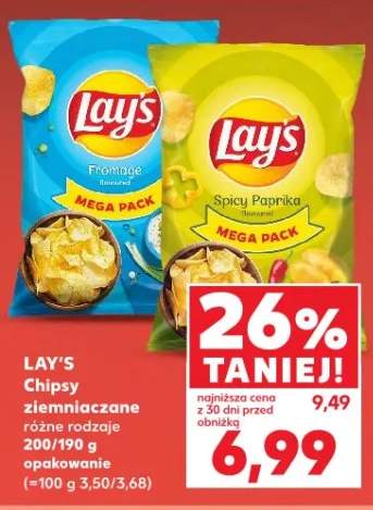 Chipsy ziemniaczane różne rodzaje