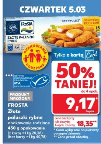 Złote paluszki rybne opakowanie rodzinne