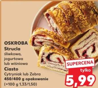 Strucla śliwkowa, jogurtowa lub wiśniowa Ciasto Cytrynki lub Zebra