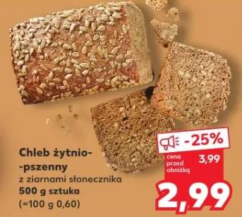 Chleb żytnio-pszenny z ziarnami słonecznika