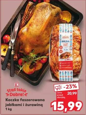 Kaczka faszerowana jabłkami i żurawiną