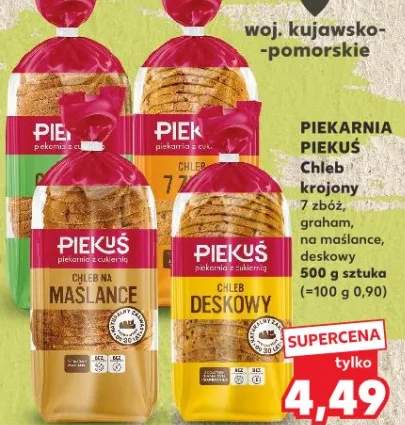 Chleb krojony 7 zbóż, graham, na maślance, deskowy