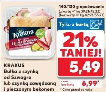 Bułka z szynką od Szwagra lub szynką zawędzaną i pieczonym bekonem