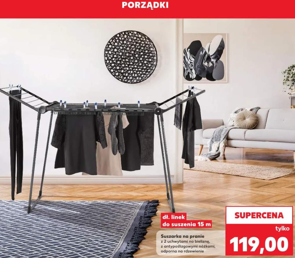 Suszarka na pranie z 2 uchwytami na bieliznę, z antypoślizgowymi nóżkami, odporna na rdzewienie