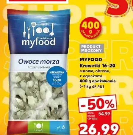 Krewetki surowe, obrane, z ogonkami