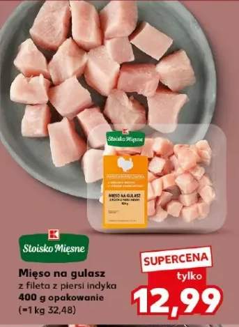 Mięso na gulasz z fileta z piersi indyka opakowanie