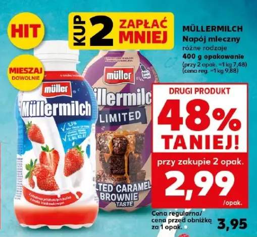 Napój mleczny różne rodzaje opakowanie