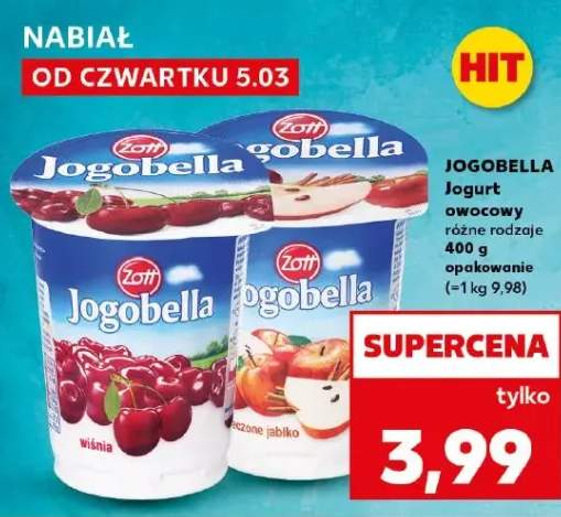 Jogurt owocowy różne rodzaje opakowanie