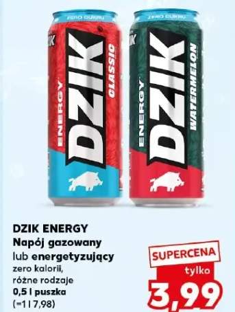 Napój gazowany lub energetyzujący zero kalorii, różne rodzaje