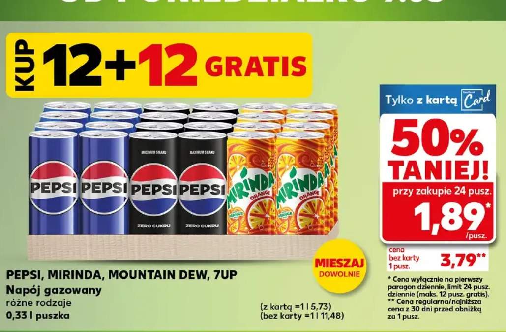 Napój gazowany różne rodzaje