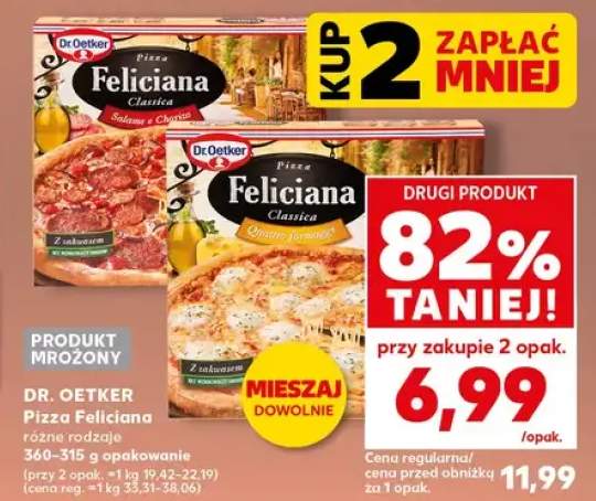 Pizza Feliciana różne rodzaje