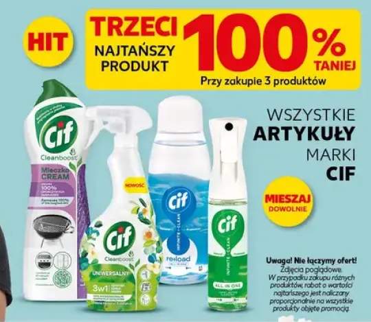 Wszystkie artykuły marki Cif - trzeci najtańszy produkt 100% taniej przy zakupie 3 produktów