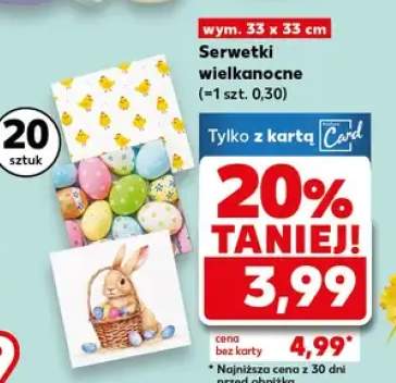 Serwetki wielkanocne 20 szt. wym. 33x33 cm