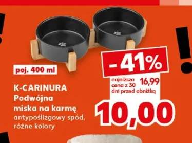 Podwójna miska na karmę antypoślizgowy spód, różne kolory, poj. 400 ml