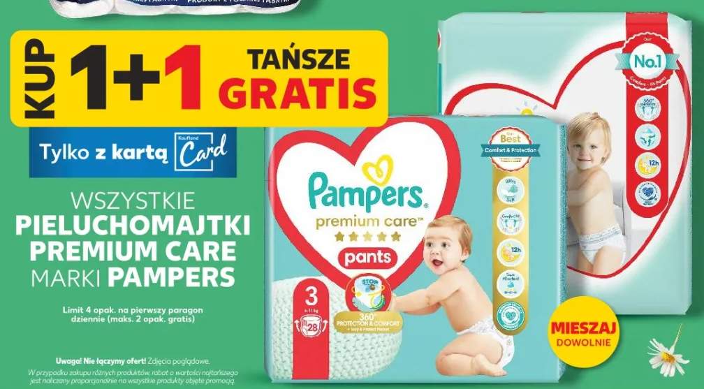 Pieluchomajtki Premium Care 1+1 GRATIS