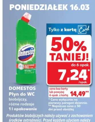 Płyn do WC Domestos biobójczy, różne rodzaje