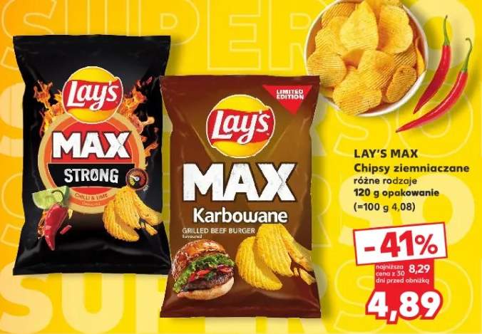 Chipsy ziemniaczane różne rodzaje