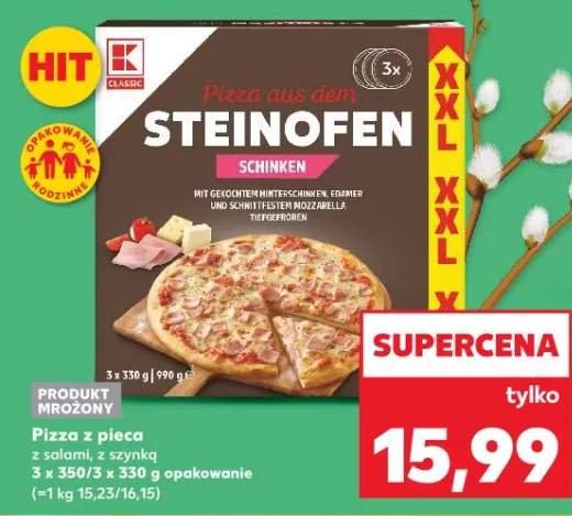 Pizza z pieca z salami, z szynką 3 x 350 g