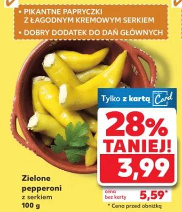 Papryczki zielone pepperoni z serkiem