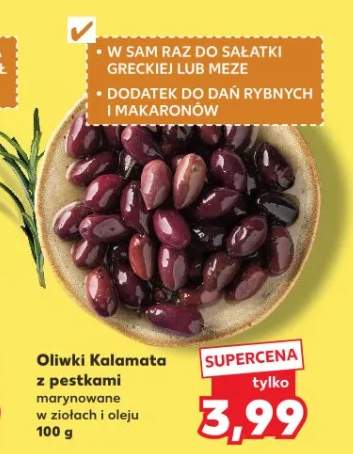 Oliwki Kalamata z pestkami marynowane w ziołach i oleju