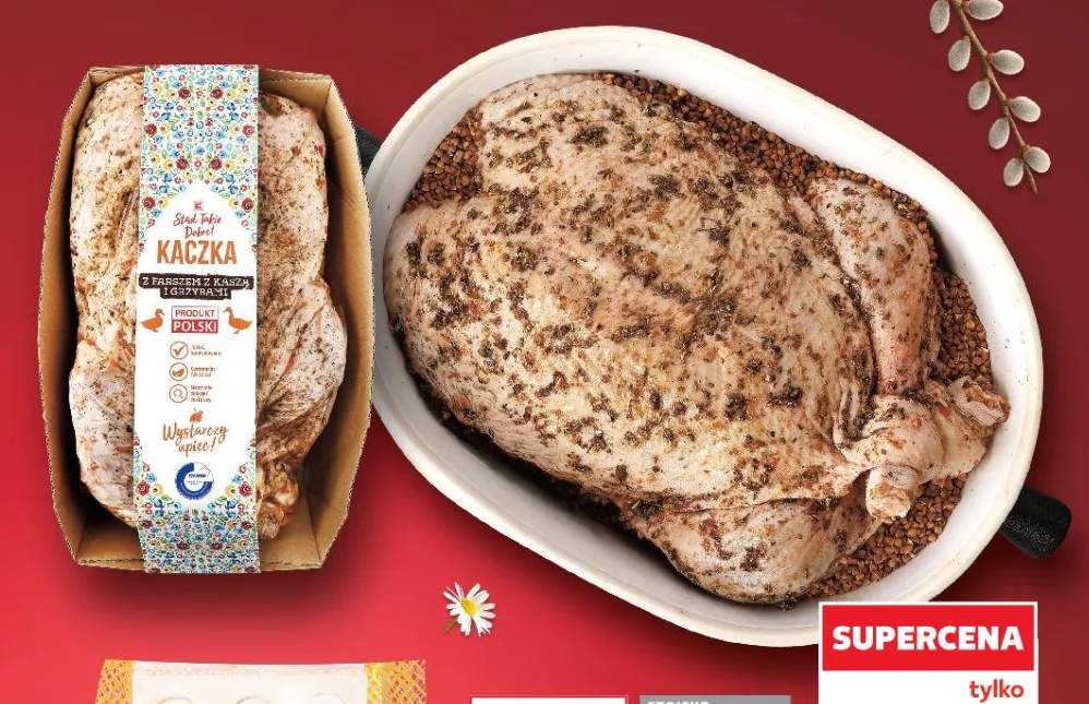 Kaczka z farszem z kaszą i grzybami