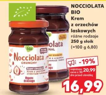 Krem z orzechów laskowych różne rodzaje Bio