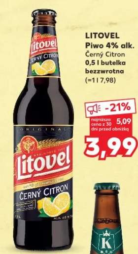 Piwo 4% alk. Černy Citron