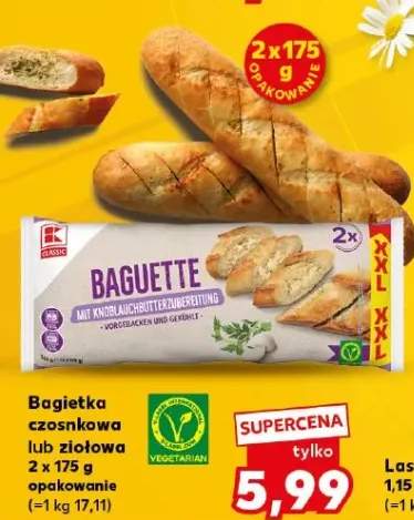 Bagietka czosnkowa lub ziołowa