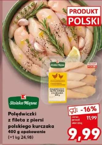 Polędwiczki z fileta z piersi polskiego kurczaka 400g opakowanie