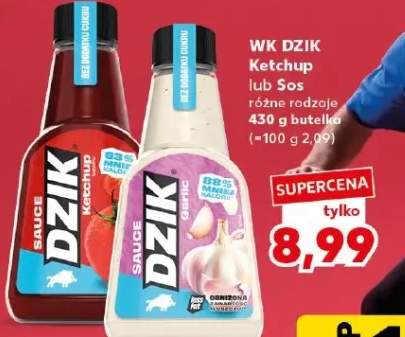 Ketchup lub Sos różne rodzaje 430g butelka