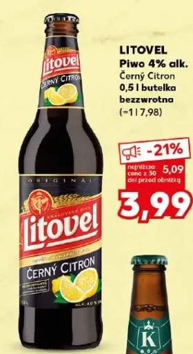 Piwo 4% alk. Černy Citron jasne pełne bezzwrotna