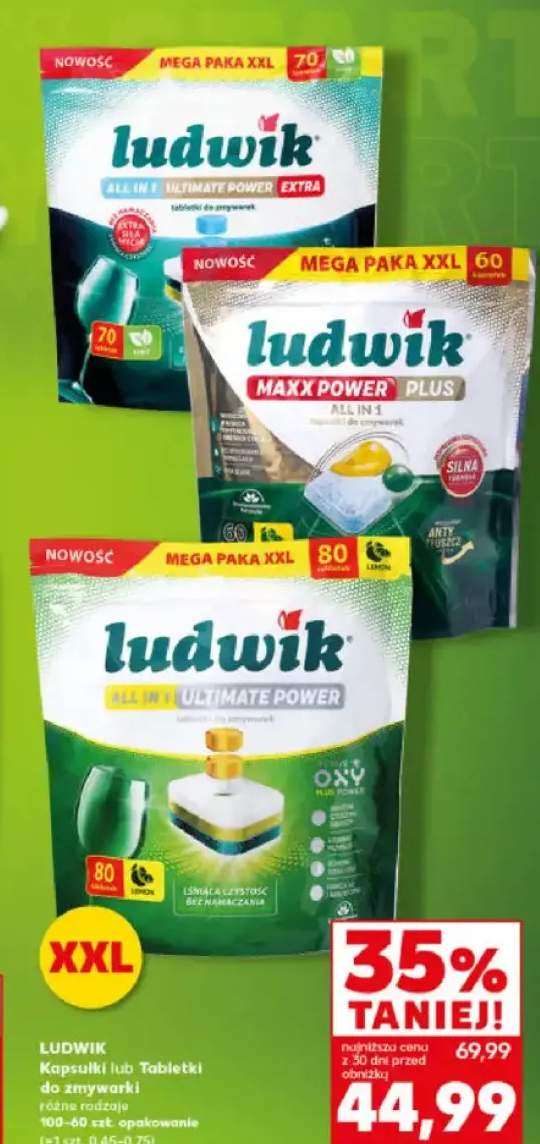 Kapsułki lub tabletki do zmywarek All in 1 Ultimate Power