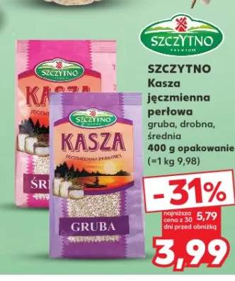 Kasza jęczmienna perłowa gruba, robna, średnia