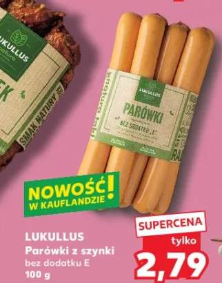 Parówki z szynki bez dodatku E