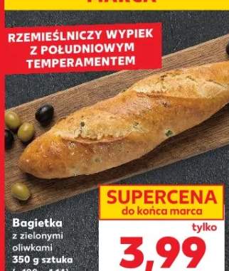 Bagietka z zielonymi oliwkami 350g sztuka