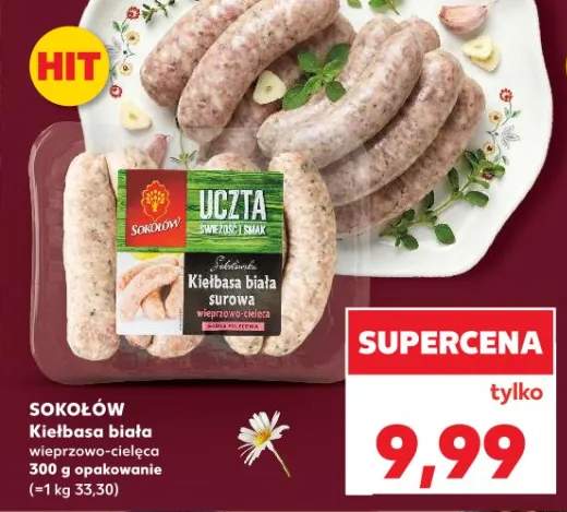 Kiełbasa biała surowa wieprzowo-cielęca 300g opakowanie
