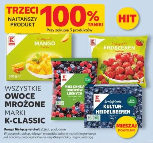 Owoce mrożone marki K-Classic wszystkie