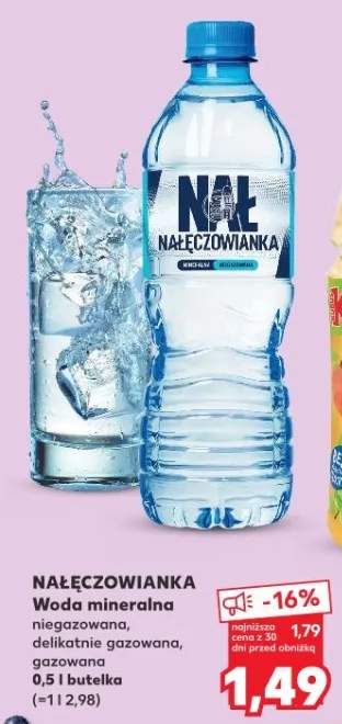 Woda mineralna niegazowana, delikatnie gazowana, gazowana