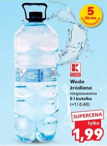 Woda źródlana niegazowana